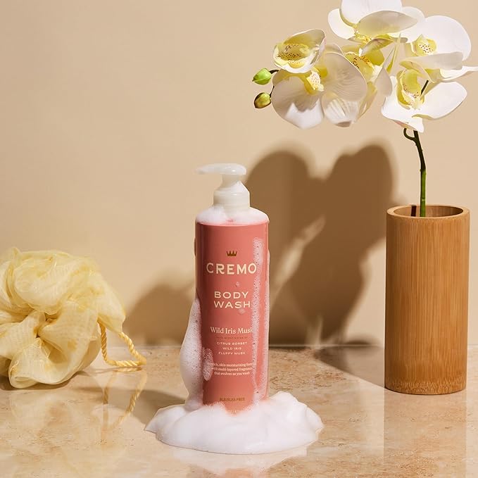 Cremo Wild Iris Musk Skin Moisturizing Body Wash for Women, Notes of Citrus Sorbet, Wild Iris, and Fluffy Musk, 16 Fl Oz