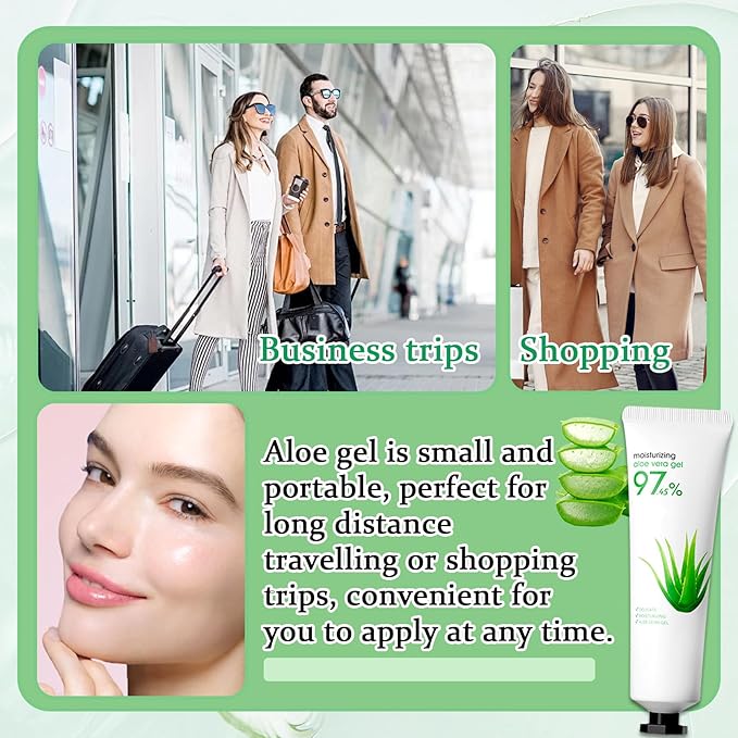 8PCS Aloe Vera Gel for Face & Skin,Organic Aloe Vera Gel,Hydrating After Sun Cream for Travel Size,Moisturizing Lotion for Skincare,After Sun Lotion for All Skin Type(F)