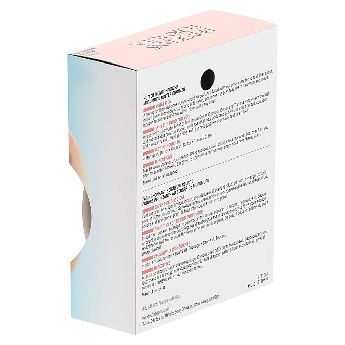 Physicians Formula Murumuru Butter Cheat Day Donut Bronzer, Lightweight, Cruelty-Free, For Sensitive Skin, Dark Shimmer Cream Bronzer, 0.38Oz, Sprinkles