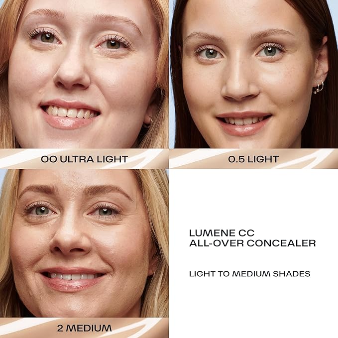Lumene Under Eye Concealer - CC All-Over Hydrating Concealer with Medium Coverage - Multi-Tasking Under Eye Makeup Infused with Hyaluronic Acid with a Skin-Like Finish - 00 Ultra Light (0.3 fl oz)