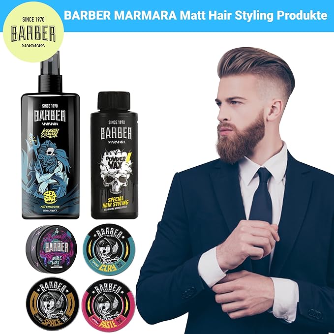 BARBER MARMARA Styling Powder with Matt Effect - Hair Powder for Women & Men, Modeling Powder for a Matte Look