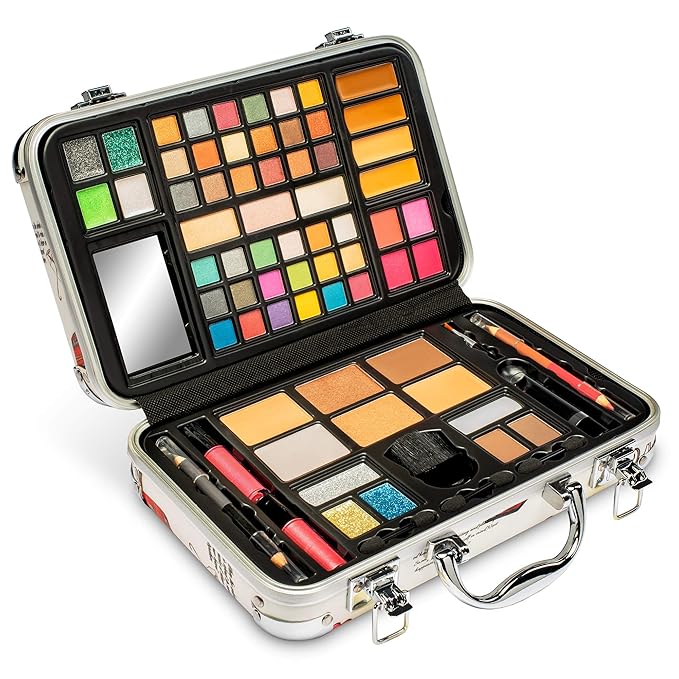 Makeup Kit Gift Set - 41 Eye Shadows, 7 Body Glitters, 1 Lip Liner Pencil, 1 Lipsticks, 4 Blushs, Eye liner pencil, 5 Concealers, 2 Lip Gloss, 5 Bronzers, Mirror