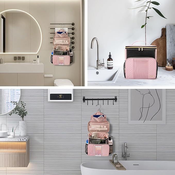 Women's hanging travel toiletry bag