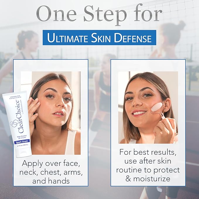 Clear Choice Sunscreen for Face SPF 45, Oil Free Sunblock & Light Moisturizer with Zinc Oxide, Reef-Safe, Broad Spectrum, Water-Resistant, No White Cast, Dermatologist Recommended, 4oz