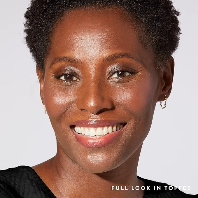 Blush-n-Glow Kit (3 PC): LAURA GELLER NEW YORK Baked Balance-N-Glow Illuminating CC Powder Foundation Toffee, Retractable Kabuki Brush, Baked Blush-N-Brighten Pink Grapefruit