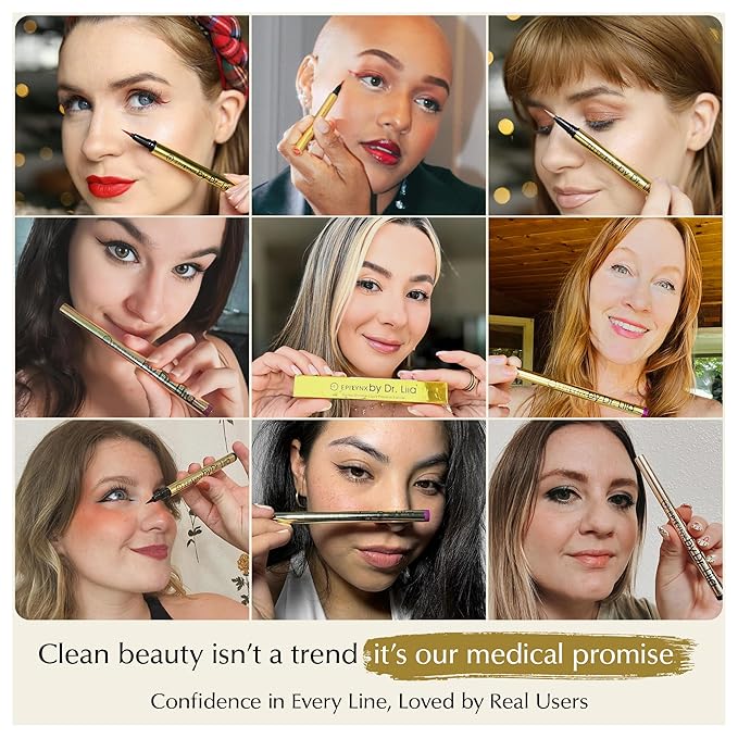 Waterproof Eyeliner - Smudge-Proof Liquid Eyeliner Pen with Precision Tip for Smooth, Long-Lasting Application - Vegan, Hypoallergenic & Gluten-Free Eye Liner - 2mL Shimmer Gold Brown