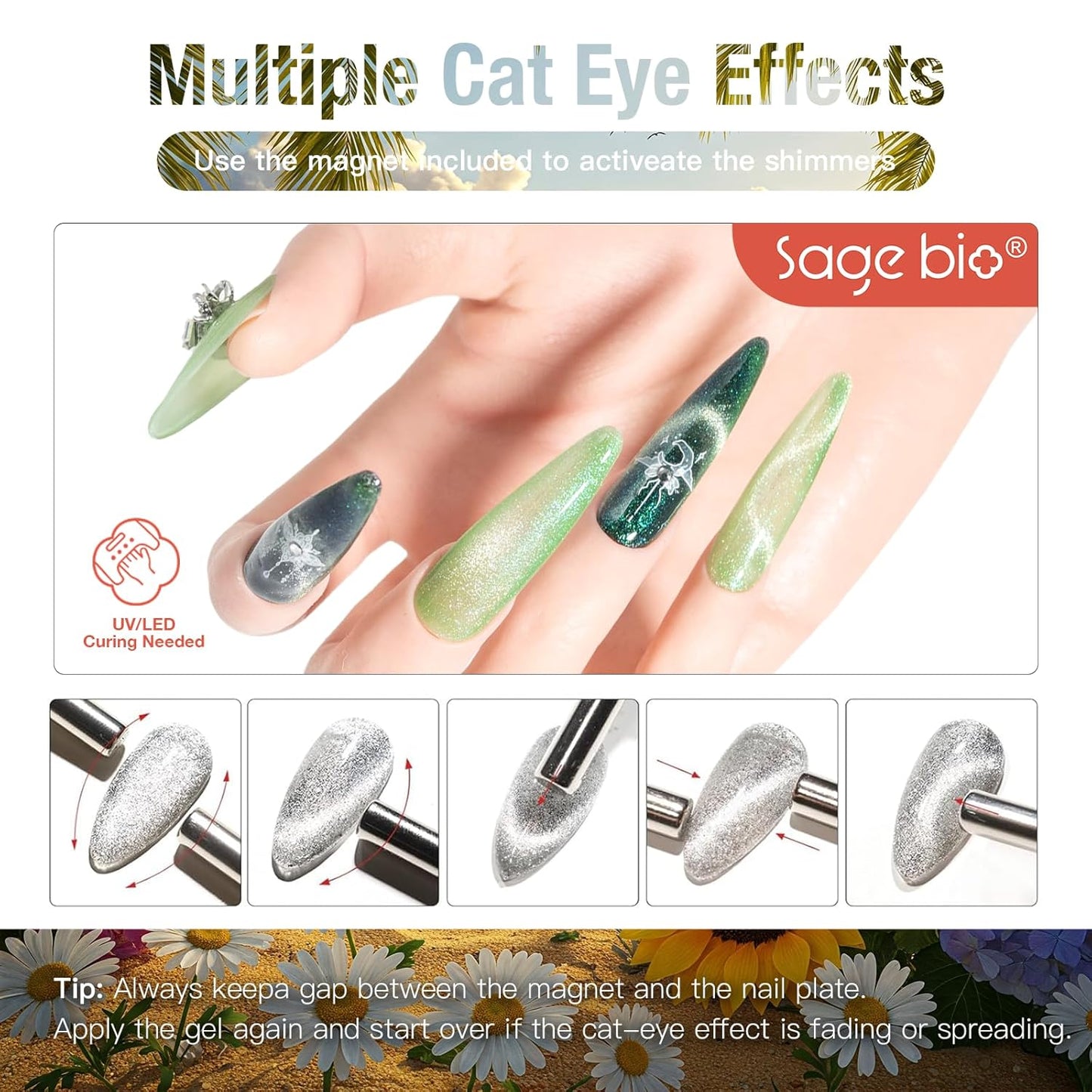 Cat Eye Gel Nail Polish, 15ml Magnetic Gel, High-Gloss Finish, Long-Lasting, DIY Manicure Kit with Magnet Stick, Stunning 3D Magnetic Effect, 03