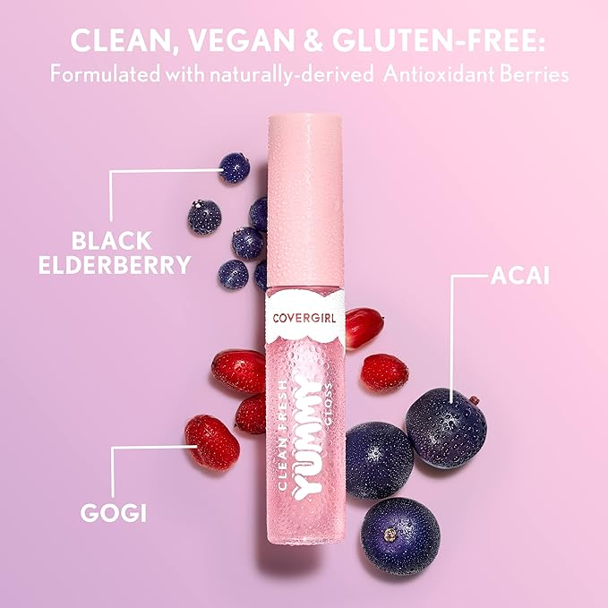 COVERGIRL Clean Fresh Yummy Lip Gloss, Sheer, Natural Scents, Vegan Formula - Havana Good Time