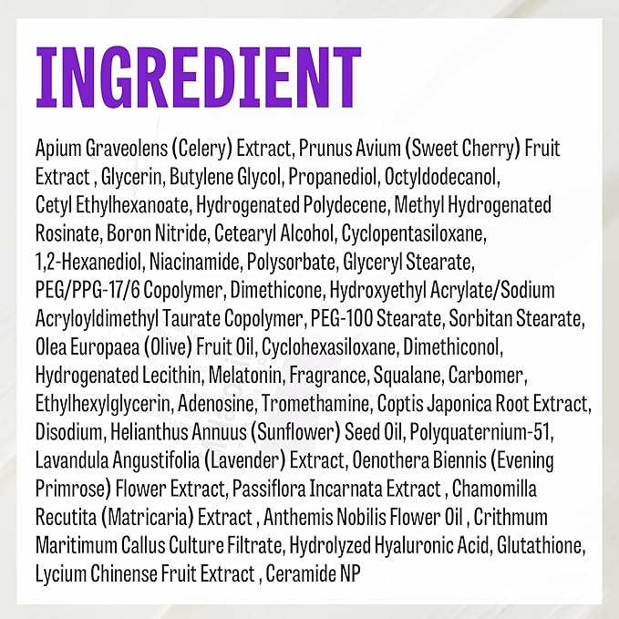 Time Return Melatonin Cream | Face Hydrating Cream & Face Moisturizer for Dry Skin | Relaxing Face Cream for Women & Men | Melatonin Face Cream for Resilient Skin, 1.76 oz