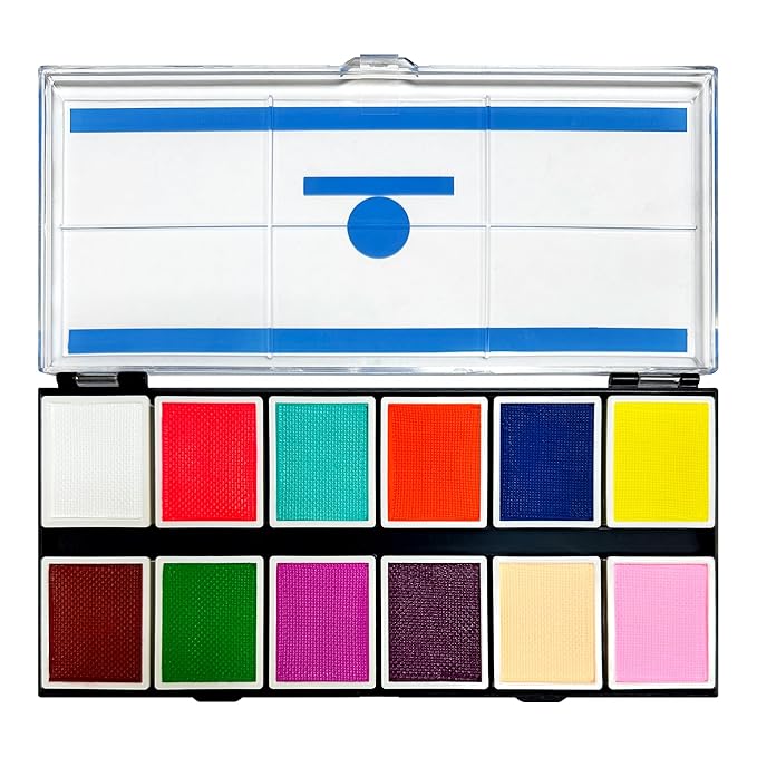 UV 12-Color Palette - Water-Activated Neon Glow Makeup