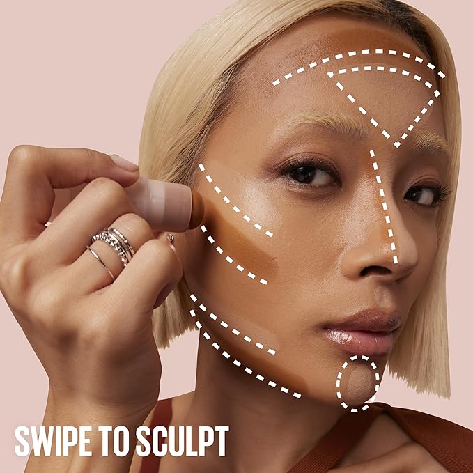 Maybelline Lifter Stix Multi-Use Face Stick - Contour, Bronzer, Concealer and Foundation Stick, All-In-One Creamy Face Makeup with Cranberry Seed Oil, 15, 1 Count