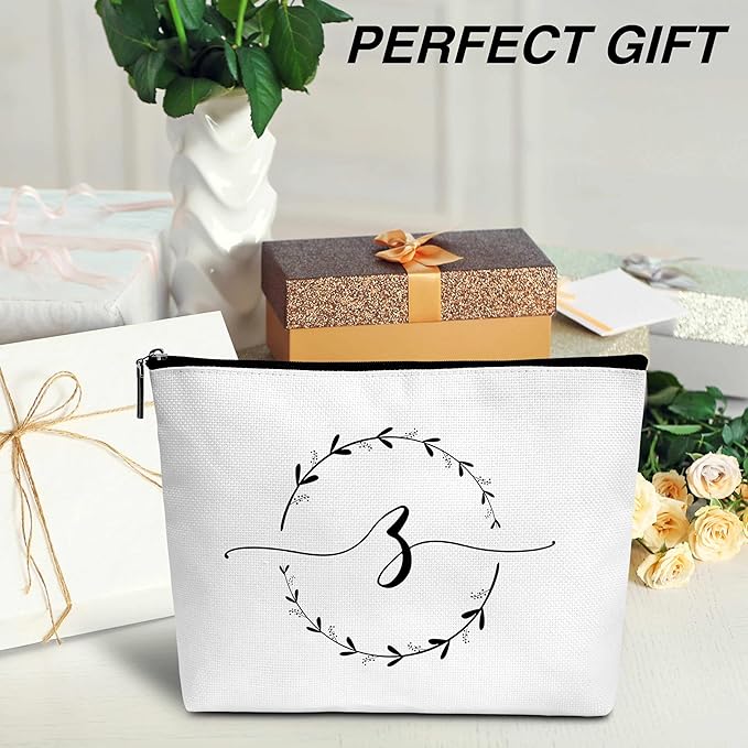Monogram makeup bag letter toiletry