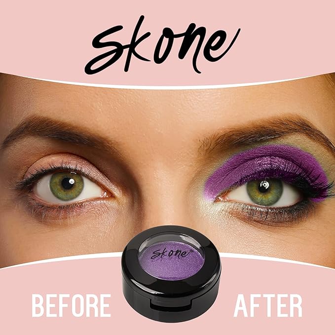 Skone Cosmetics Gems Eye Shadow, Highly Pigmented, Longwear Eye Makeup, Single Eyeshadow with Pro Shimmery Finish - Ultra-Blendable, Slightly Shimmer Shades - Purple Eyeshadow - Flowers