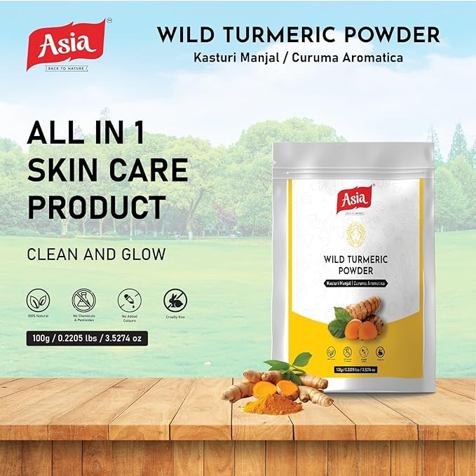 Asia Wild turmeric Powder by Asia | 100g /3.5 Oz | Kasturi Manjal | Curcuma Aromatica |100% Natural – Nothing external added | Preparing Turmeric Face Mask | For Face Packs & Face Mask