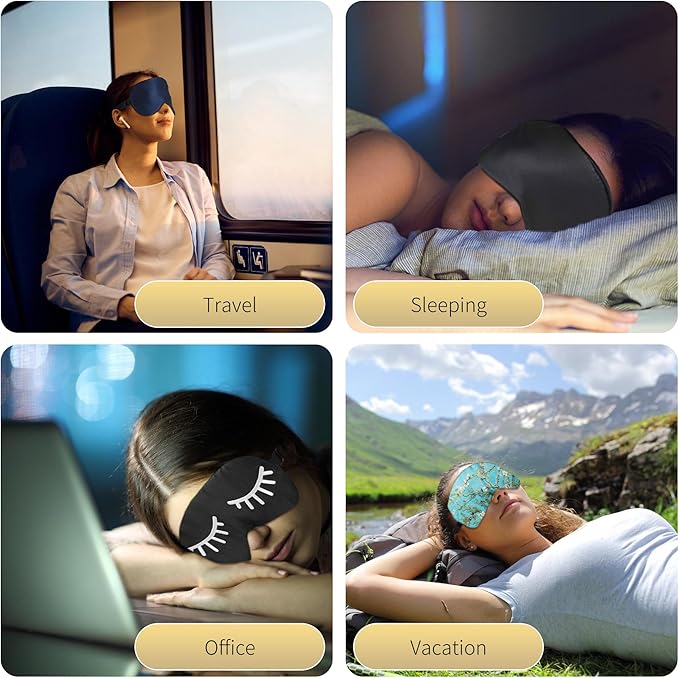 ZIMASILK Adjustable Mulberry Silk Sleep Mask Blindfold 100% Pure Mulberry Silk Eye Mask for Sleep with Bag (Black)