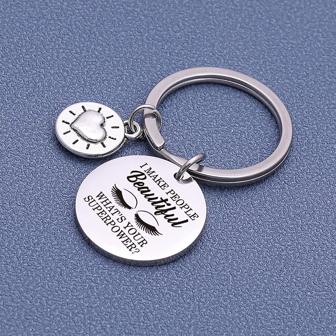 Beauty Salon Jewelry Lash Girl Gift Make Up Artist Gift Lash Girl Keychain Beautician Keychain Eye Lash Artist Gift Eyelash Keychain Beautician Appreciation Gift