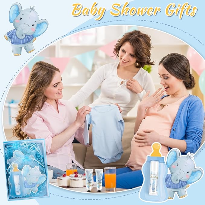 24 Set Baby Shower Lip Balm Bulk Baby Shower Party Favors Baby Shower Gifts for Guests Elephant Themed Decorations Natural Flavored Lip Moisturizer Lip Care Products for Girls Women Kids