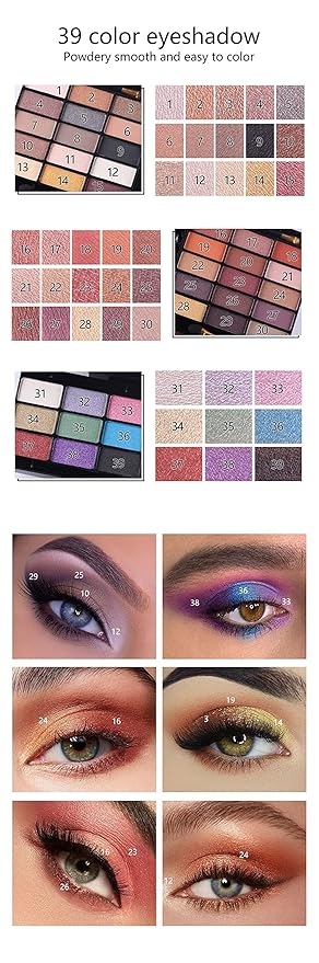 Professional All In One Makeup set, Cosmetic, Makeup kits for teenagers 14-16, Makeup kit for women full kit, Include Eyeshadow Palette Lipstick Eyebrow Pencil Brush(39 Color)