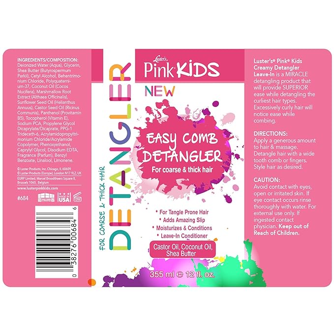 Luster's Pink Kids Easy Comb