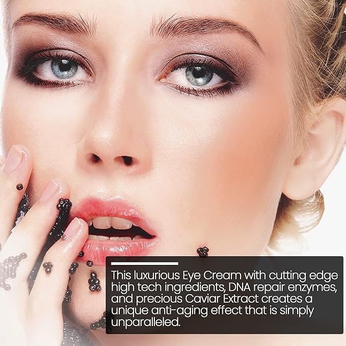 Black Caviar Under Eye Cream โ Anti Aging Skin Care Moisturizer Cream | Instant Hydrating, Collagen Puffiness and Bags Reducer, Wrinkles Repairing & Circle Remover Treatment