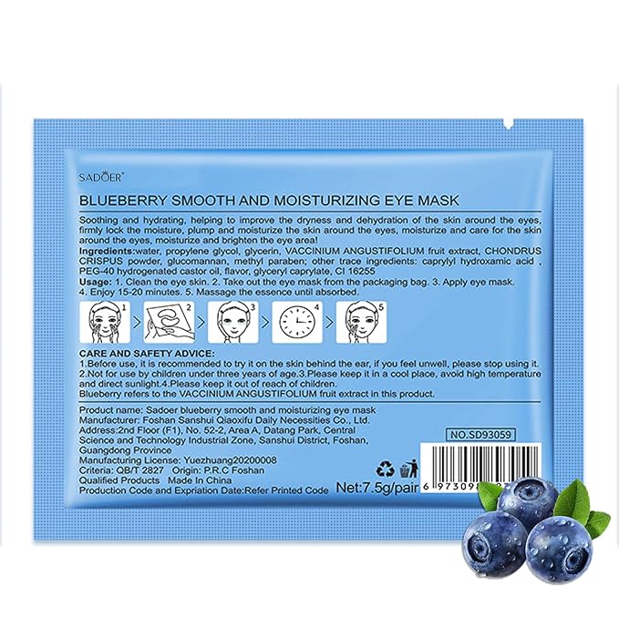 Under Eye Patches- 28 Pairs Blueberry Collagen Eye Mask Eye Patches for Reducing Puffy Eyes and Dark Circles, Anti Aging Gel Eye Pads Under Eye Mask, Blue