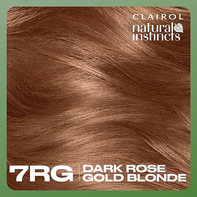 Clairol Natural Instincts Demi-Permanent Hair Dye, 7RG Dark Rose Gold Blonde Hair Color, Pack of 3