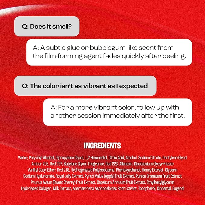 Rouge Star Plumping Lip Tattoo (0.17 oz) - 72-HR Long Lasting Waterproof Peel Off Lip Stain - Transfer-Proof, Non -Sticky Hydrating Matte Lip Tint Tattoo (Classic Red)