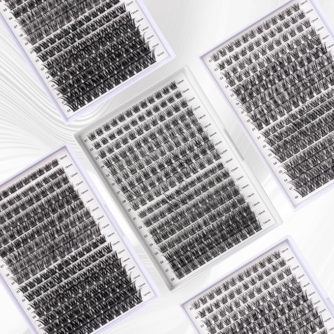 Lash Clusters 204 Pcs Individual Lashes Clusters Eyelash Extensions False Eyelashes DIY Lash Extension Kit Reusable False Eyelashes Natural Look Mix 10-16mm C D Curl(DM20+DM23)
