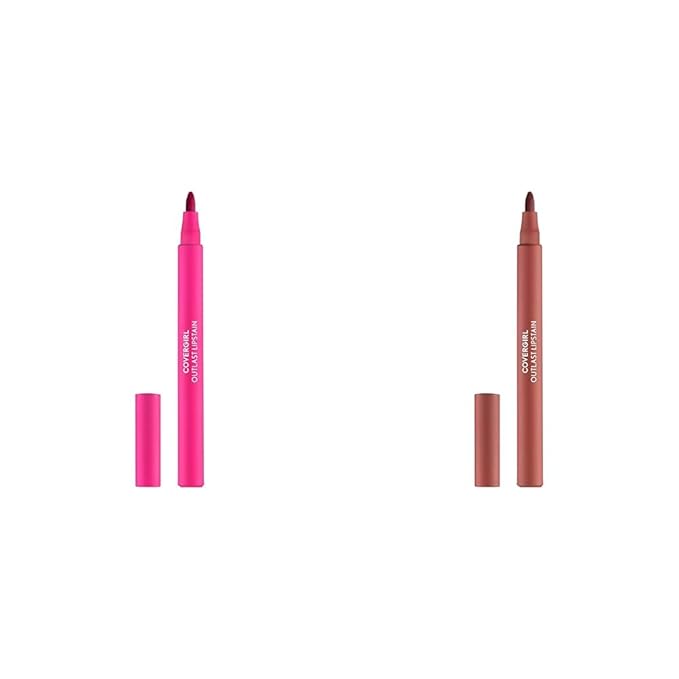 COVERGIRL Outlast Lipstain Bundle - 15 & 65 Colors, Vegan Formula