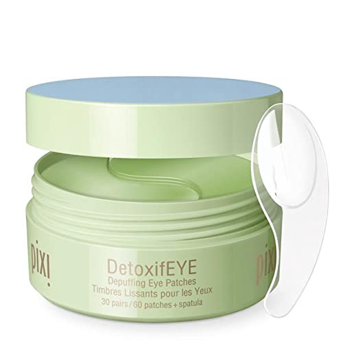 Pixi DetoxifEYE Depuffing Hydrogel Under-Eye Patches, Hyaluronic Acid, 60 Patches