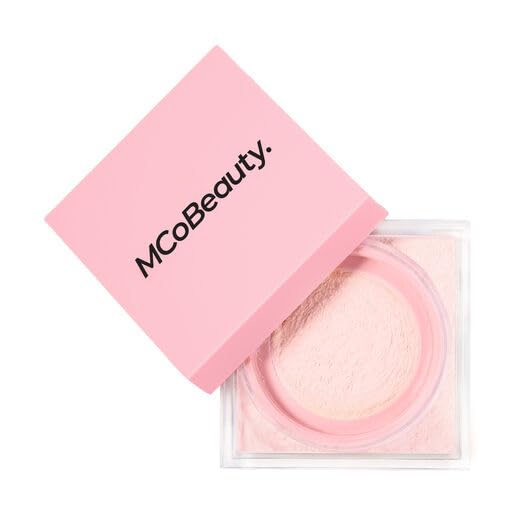 MCoBeauty - Loose Powder Cool & Set - Rose Pink Shade - Finely Milled Water-Based Setting Powder with Hyaluronic Acid, Glycerin & Vitamin E - Vegan, Cruelty Free Cosmetics - Face Makeup