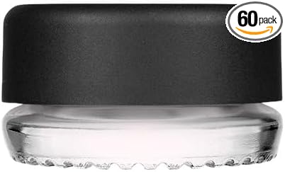 9ml Glass Concentrate Jars (Child Resistant) - Medicine Lip Balm Makeup (60), Clear