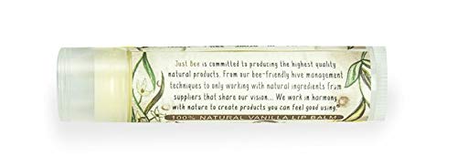 100% Natural Beeswax Lip Balm with Organic Oils (Cozy Vanilla, 4 pack)