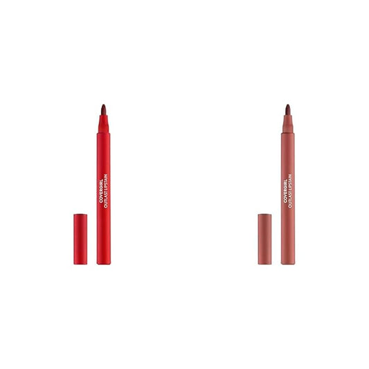 COVERGIRL Outlast Lipstain Bundle - Atomic Love 55 & Natural Blush 65 Shades, 0.06oz Each