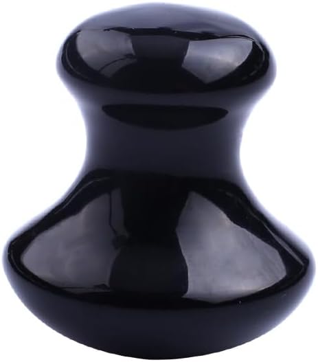 1 Pc Mushroom Jade Gua Sha Facial Tools, Jade Roller Guasha Massage Black Jade Stone Mushroom Shaped Face Lift Remove Wrinkles Massager for Women Spa, Gua Sha Massage Knobs for Body Relaxing