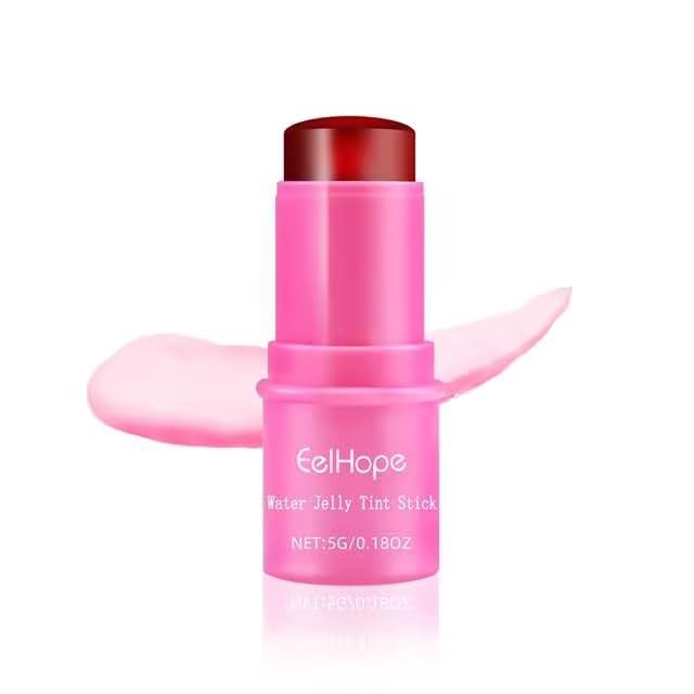 Cooling Water Jelly Tint, Makeup Lip Tint Jelly Blush Stick, Jelly Blush Stick Lip Stain, 1,000+ Swipes Per Stick, Vegan, Cruelty Free, Buildable Watercolor Finish (Berry)