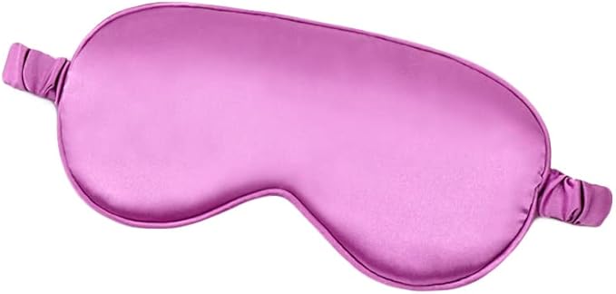 100% Natural Mulberry Soft Silk Sleep Mask, Light Blocking Eye Masks For Sleep, Night Blindfold Eye Mask Cover For Men And Women, Sleeping Night Mask For Travel (Purple)