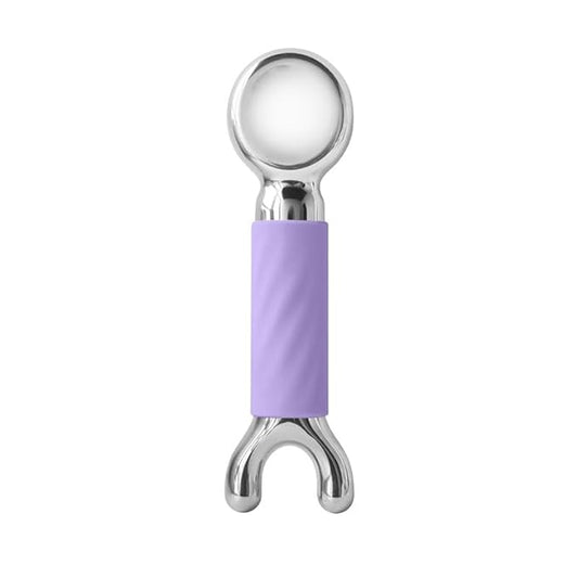 Betyura Ice Globes for Face & Eyes – Dual-Head Stainless Steel Facial Cryo Sticks with Silicone Grip, Cooling Globes to Reduce Puffiness Wrinkles - Purple