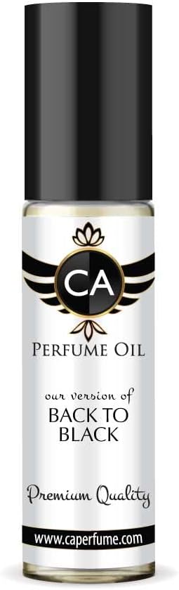 CA Perfume Impression of Back To Black For Women & Men Replica Fragrance Body Oil Dupes Alcohol-Free Essential Aromatherapy Sample Travel Size Concentrated Long Lasting Attar Roll-On 0.3 Fl Oz/10ml