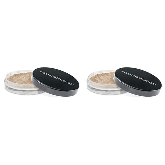 Youngblood Loose Mineral Foundation, Cool Beige | Loose Face Powder Foundation Mineral Illuminating Full Coverage Oil Control Matte Lasting | Vegan, Cruelty Free (Pack of 2)