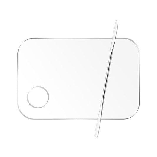 2 Pcs Acrylic Makeup Palette Makeup Mixing Tray with Makeup Spatula for Beauty Salon Color Cream Liquid Foundation Mixing Palette (Rectangular)