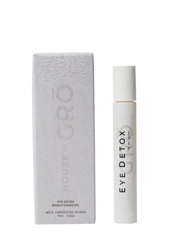 House of Grō EYE DETOX - BRIGHTENING OIL | 10ML - Chaga Mushroom Skincare, Eye Detox Roller, Inclusive Clean Beauty For All Ages And Skin Types, For Healthier Looking Skin