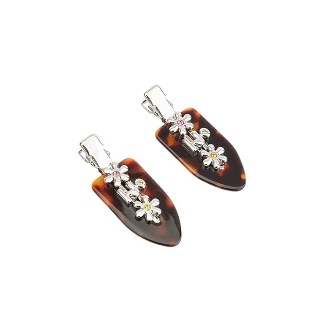 Tagi. Metal Floret Hair Clips, 2 Pack Hair Pins for Thick Hair Styling Accessories (Tortoiseshell Cocoa)