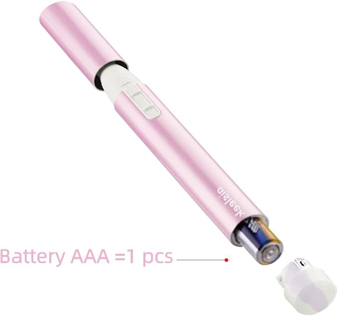 Eyebrow Trimmer, Facial Hair Trimmer Precision Detailer with Rinseable Blade, Battery Powered Double-Sided Eyebrow Razor with Comb, Compact Pen-Size Safe Painless Shaver