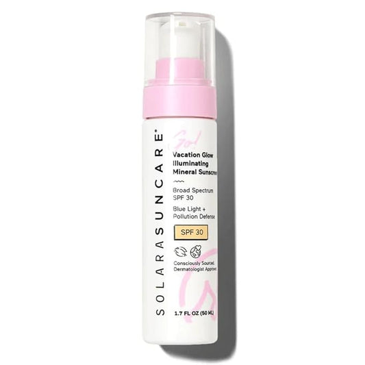 Solara Suncare - Go! Vacation Glow Illuminating Tinted Moisturizer, SPF 30 | EWG Verified, Vegan, Cruelty Free, Reef friendly | Unscented, Lightweight, Safe For Sensitive Skin (1.7 fl oz | 50 ml)