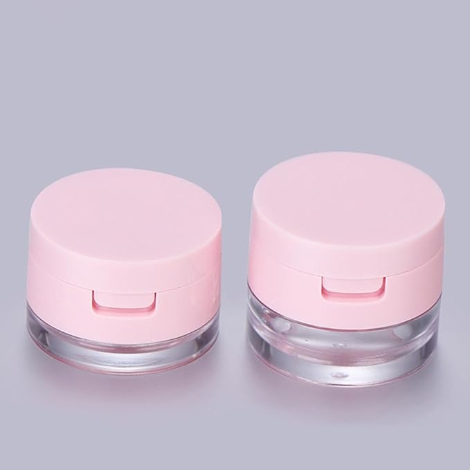 minkissy 2 Sets Powder Box Mini Containers Loose Cosmetic Cases for Traveling Foundation Makeup Powder Women Cosmetic Supply Powder Case Bulk Makeup Pink Flash Body Powder 3g Abs