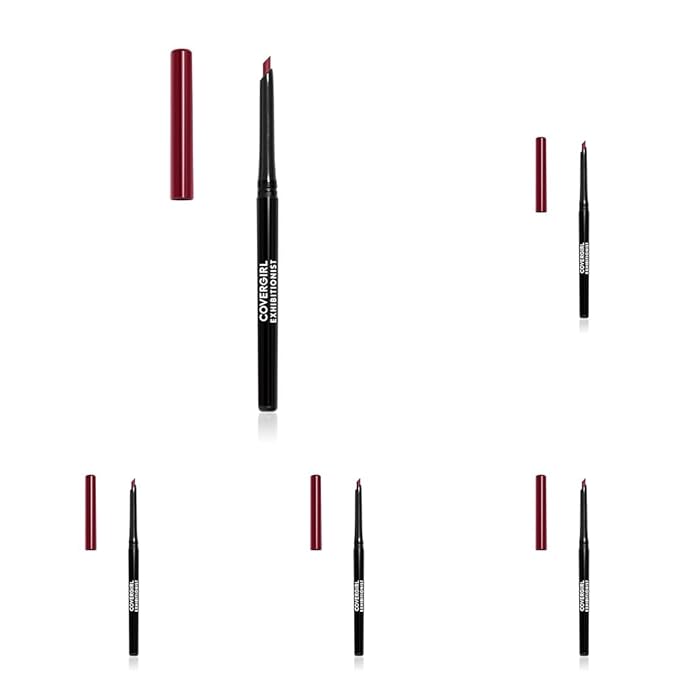 COVERGIRL - Exhibitionist All-Day Lip Liner, Retractable Tip, Easy application, Smudge, Transfer, Mask - Proof, 100% Cruelty-Free (Pack of 5)