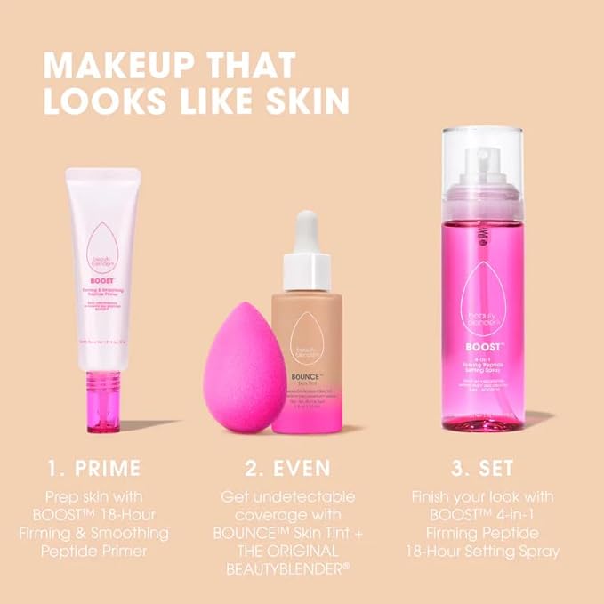 Beautyblender 12-Hour Always on Radiant Skin Tint, Breathable Serum Foundation Stays Put for All Day Long Wear, Infused with Hyaluronic Acid & Niacinamide, Light 4