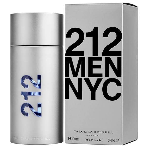 Carolina Herrera 212 Men EDT Spray - Timeless Sandalwood Scent with Fresh, Energetic Green and Sensual Peppery Spice Notes, 3.4 oz