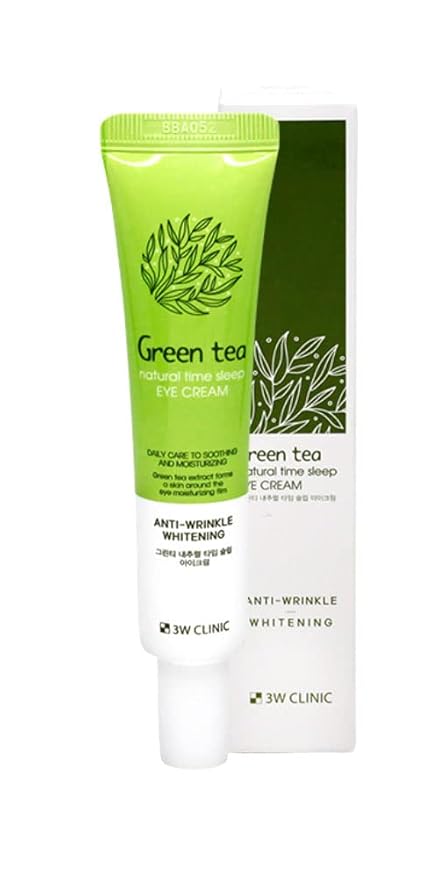 Natural Time Sleep Eye Cream-Under Eye Cream for Fine Lines, Eye Cream for Wrinkles, 2.7fl.oz. (Pack of 2) (GREEN TEA)